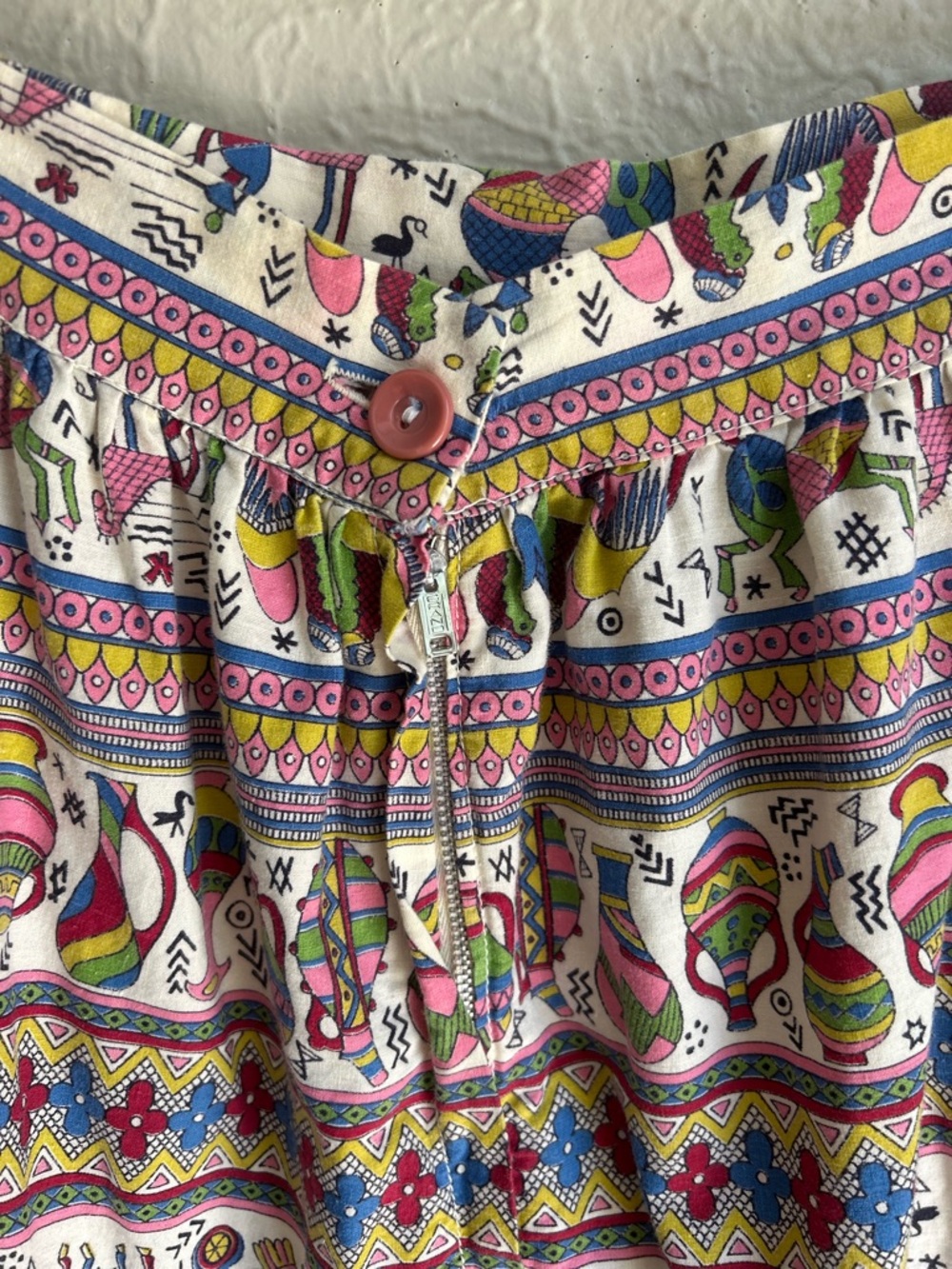 Vintage folk art long boho skirt Size XS - Picture 5 of 7